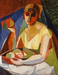 Vrouw met een Schaal Fruit