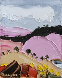 Levendige roze heuvels