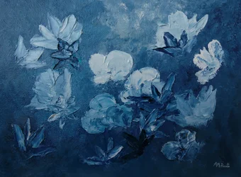 Blauwe abstracte bloemen