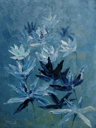 Blauwe abstracte bloemen