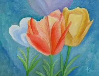 Kleurrijke lentetulpen