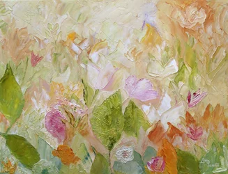 Pastelkleurige bloemen met textuur