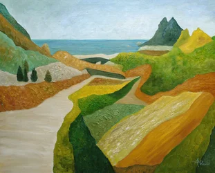 Levendig uitzicht op de kust
