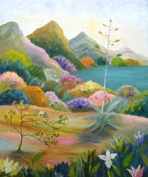 Levendig woestijnlandschap