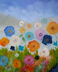 Levendig geschilderde bloemen