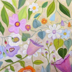 Speelse bloementuin