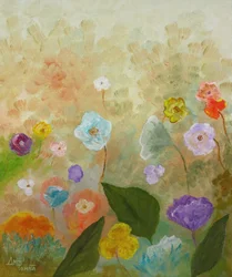 Speels bloemenveld