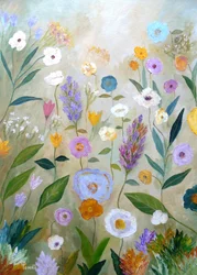 Speelse bloementuin