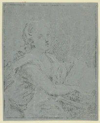 Vrouw bij spinet