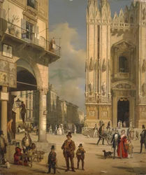 Piazza del Duomo, Milaan, 1840