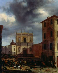 De tien dagen van Brescia, door Angelo Inganni (1807-1880)
