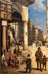 Uitzicht op de Duomo met de Coperto van Figini (detail)