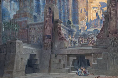 Decorontwerp voor de Opera Aida door Giuseppe Verdi