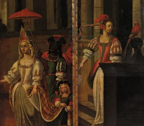 Vierdelig dubbelzijdig scherm, c.1700