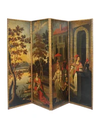 Vierdelig dubbelzijdig scherm, ca. 1700