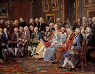 De salon van Madame Geoffrin, detail