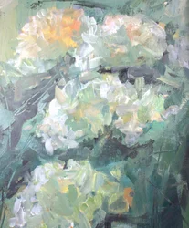 Impressionistische witte bloemen