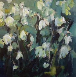 Impressionistische witte bloemen
