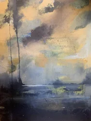 Mistig abstract landschap