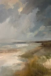Rust op het stormachtige strand