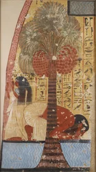 Kopie van muurschildering uit een privé-tombe 218 van Amennakhte, I, 1, 317-320, Thebe, 20e eeuw