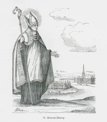 St Bennet Biscop (litho)