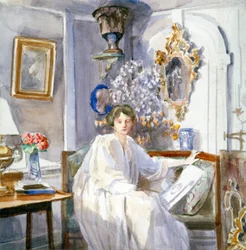 Jonge vrouw in het wit, ca. 1864-1930