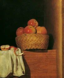 Stilleven met mand appels