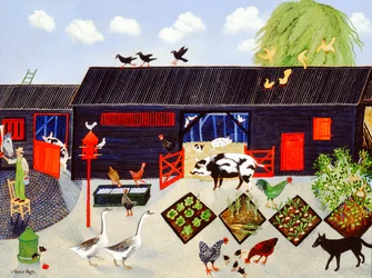 Bonen plukken, 2004 (acryl)