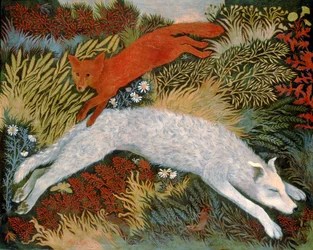 Snelle rode vos Luie hond