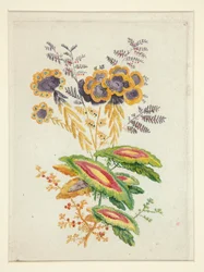 Fantastische bloemen, uit Nieuwe Suite van Notitieboekjes van Ideale Bloemen voor het Gebruik van Ontwerpers en Schilders