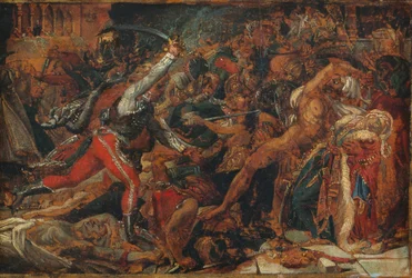 Schets voor "De opstand in Caïro", ca. 1809 (olieverf op papier, gemonteerd op papier en doek)