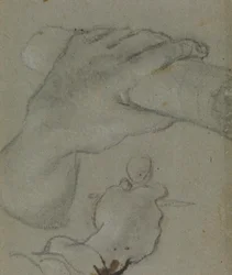 Carracci - v studie voor de handen van Johannes de E, RCIN 902115