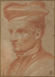 Portret van een geestelijke met baret