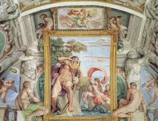 De Galleria Carracci detail van Polyphemus en Galatea (detail)