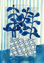 Geometrische blauwe planten