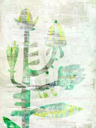 Groene bloemen met textuur