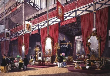 Uitzicht op de meubelsectie van de Grote Tentoonstelling, 1851