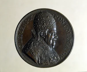 Clement X. Bronzen medaille, Milaan.