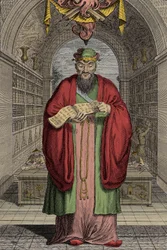 Confucius (551-479 v.Chr.) gravure - Confucius (of Kong Fu Zi of KongZi) (551-479 v.Chr.)