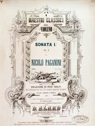 Omslag van muzikale partituur van Sonata 1, op 2 door N Paganini