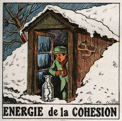 Energie van cohesie: het koude water breekt de vaas. Anonieme illustratie uit 1925. Privécollectie.