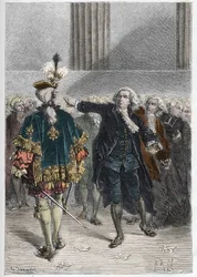 Franse revolutie - bijeenkomst van de algemene staten op 23/06/1789: Honore Gabriel (Honore-Gabriel) Riqueti, Graaf van Mirabeau (1749-1791) aanspreking van Henri Evrard (Henri-Evrard), Markies van Dreux Breze (Dreux-Breze) (1762-1829) - Algemene staten in