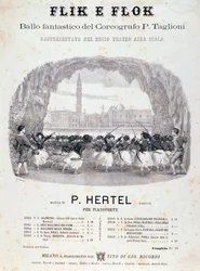 Frontispice van de partituur van Flik e Flok ballet door Filippo Taglioni