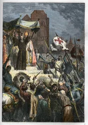 God wil het: op het Concilie van Clermont predikte Peter de Kluizenaar de eerste kruistocht voor paus Urbanus II