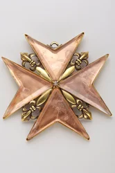 Groothertogdom Toscane - Orde van Sint Stefanus: kruis van prior of baljuw - voorzijde - Model van de 17e eeuw - Goud brons, koper en kristal maat - D: 9,7 cm; gewicht: 70 g - Privécollectie
