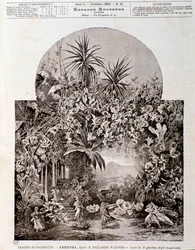 Illustratie voor de opera Parsifal door Wagner, opgevoerd in 1882 in het theater van Bayreuth