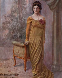 Italiaanse zangeres Gilda dalla Rizza in La Tosca door Puccini