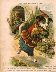 Jack en de reuzenhen, anonieme illustratie uit Jack & de bonenstaak