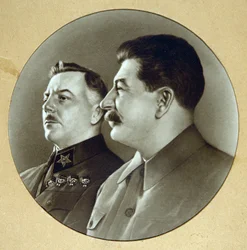 Josef Stalin en Kliment Vorosholov (Vorochilov)